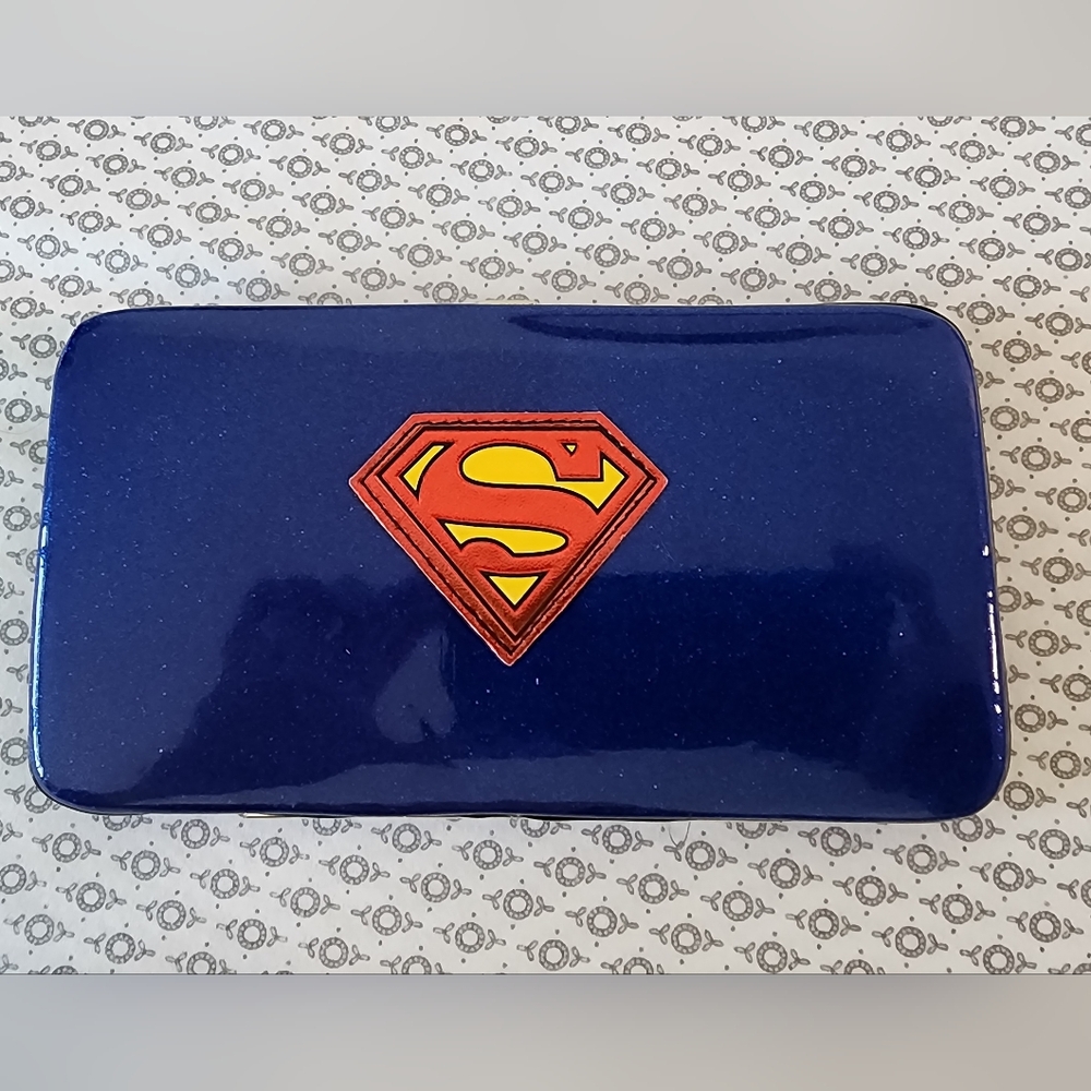 Superman Logo Sparkle Blue Clutch Wallet